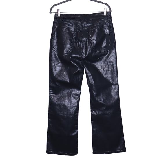 RAG & BONE Casey High Rise Ankle Flare Jean Coated Black 5-Pocket Women's 31 - Picture 3 of 16